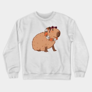 This cute capybara is ready to have fun in the sun Crewneck Sweatshirt